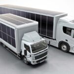Caminhões com reboques refrigerados com painéis fotovoltaicos | Foto: Divulgação/Sono Motors